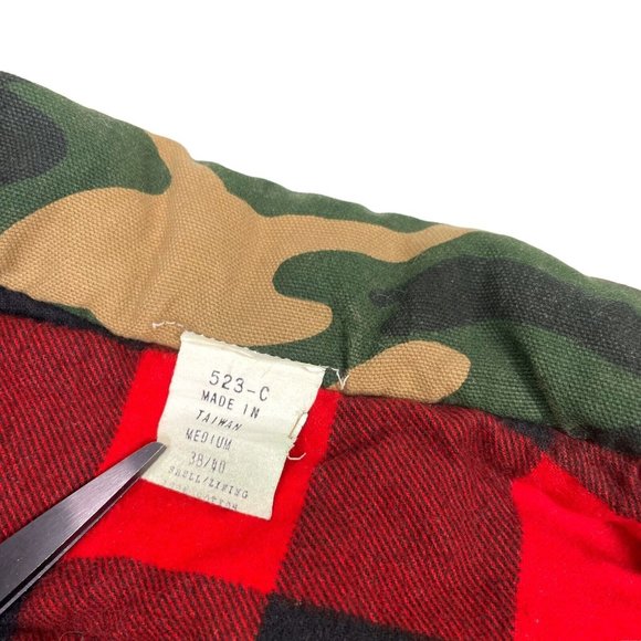 Vintage Game Winner Vest Camouflage Buffalo Plaid Reversible Hunting 80s- Medium - Picture 7 of 14